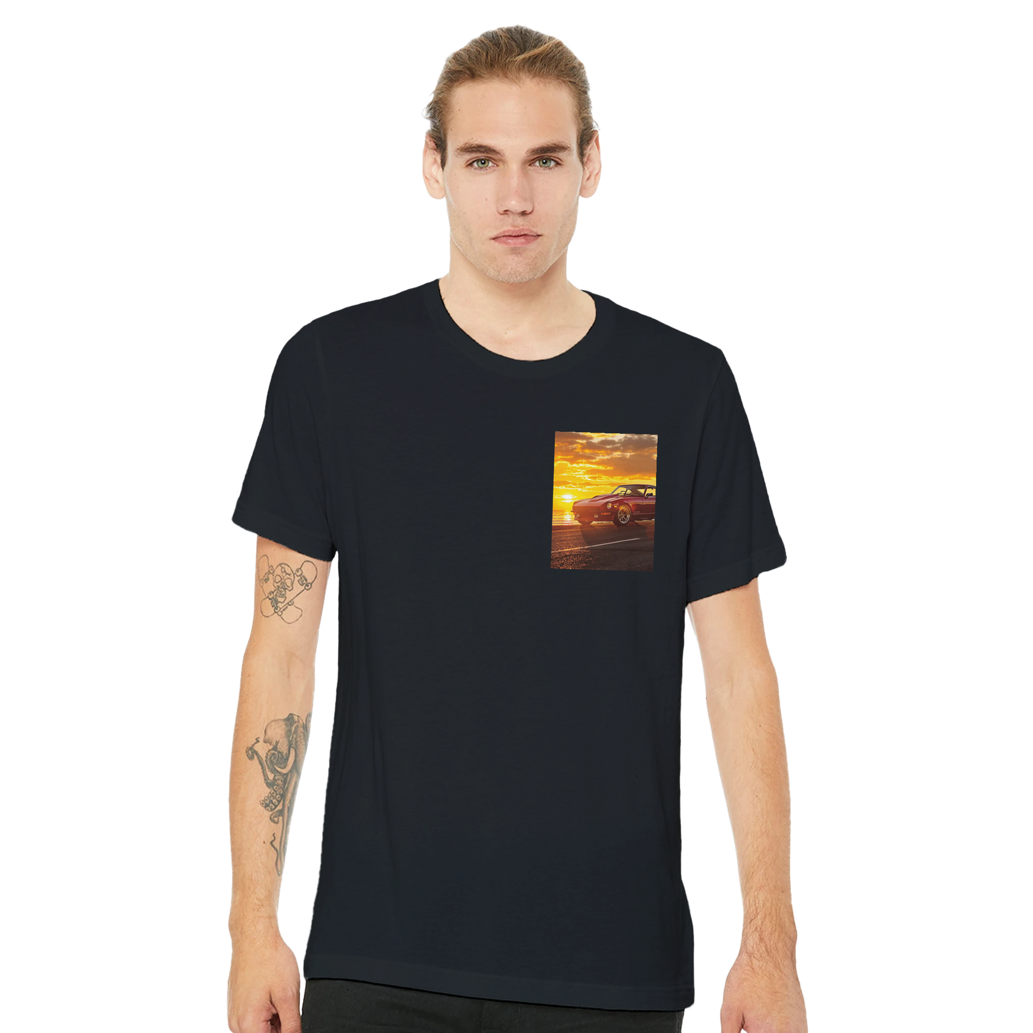 Datsun 240z Sunset T-Shirt — detail view | Wild Thread Co