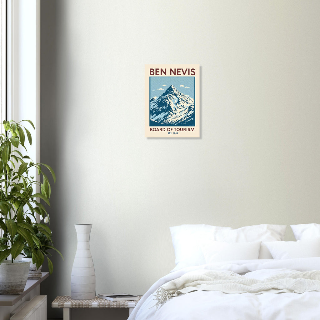 Ben Nevis Vintage Travel Poster Art Print — detail view | Wild Thread Co