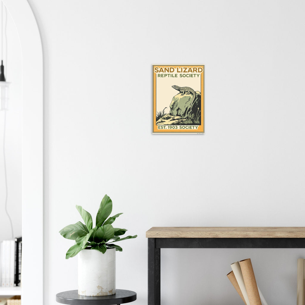Sand Lizard Vintage Travel Poster Art Print — detail view | Wild Thread Co