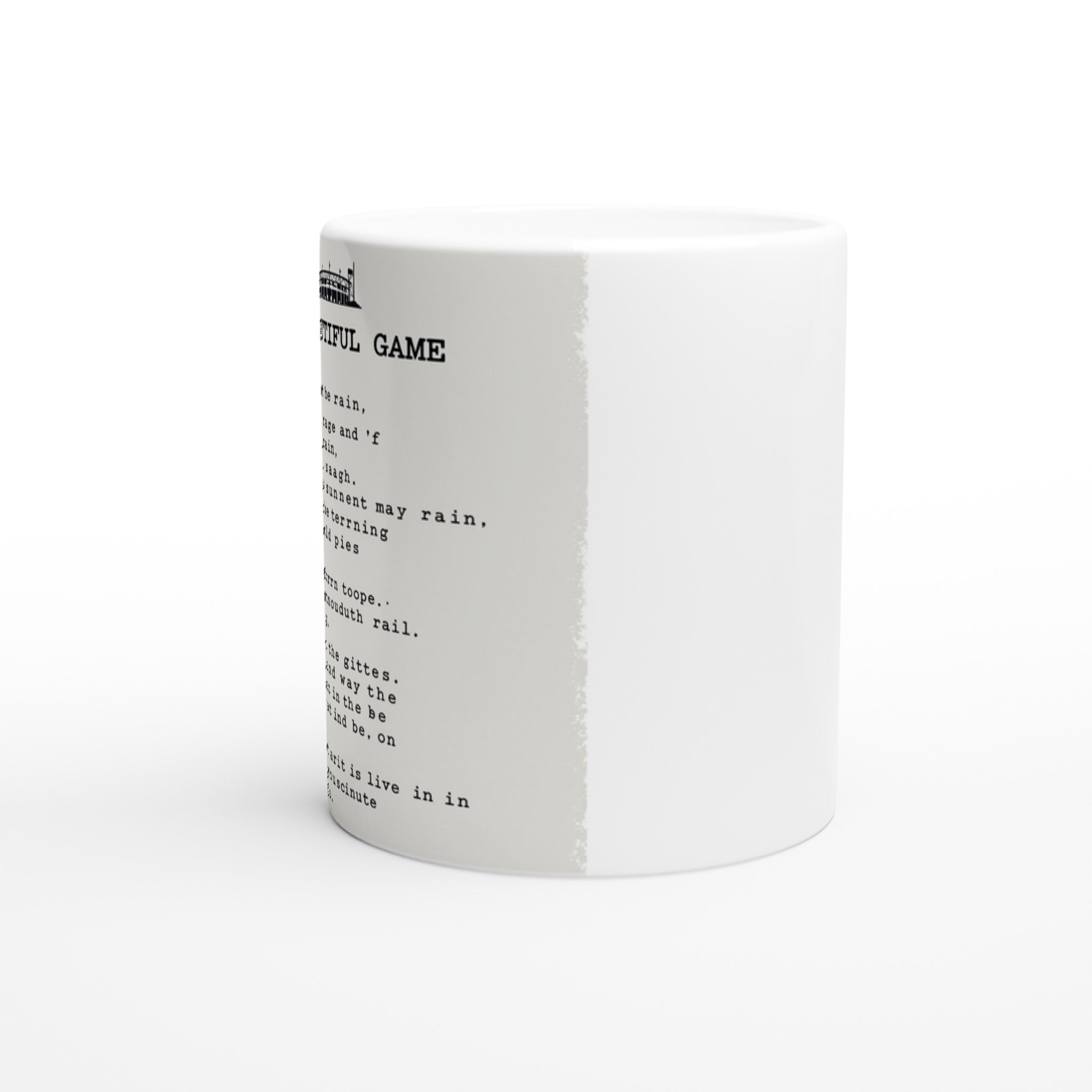 Retro British Football Terrace Poetry Mug — detail view | Wild Thread Co