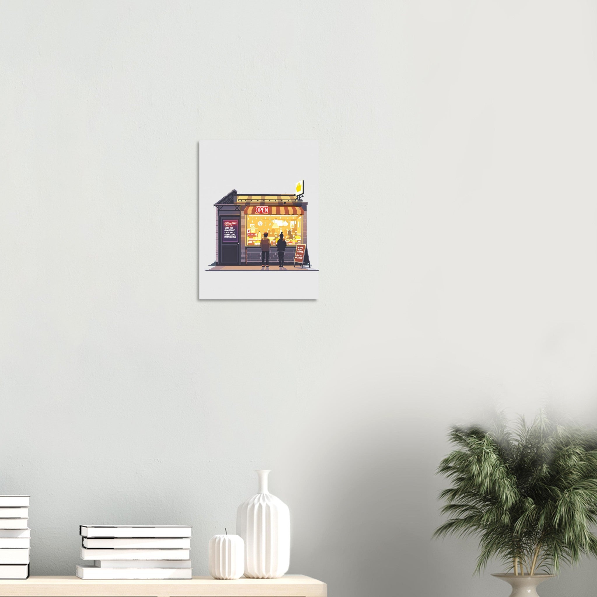 Chip Shop Night Neon Art Print Print Material — detail view | Wild Thread Co