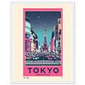 Tokyo Vintage Travel Poster Framed Art Print — detail view | Wild Thread Co