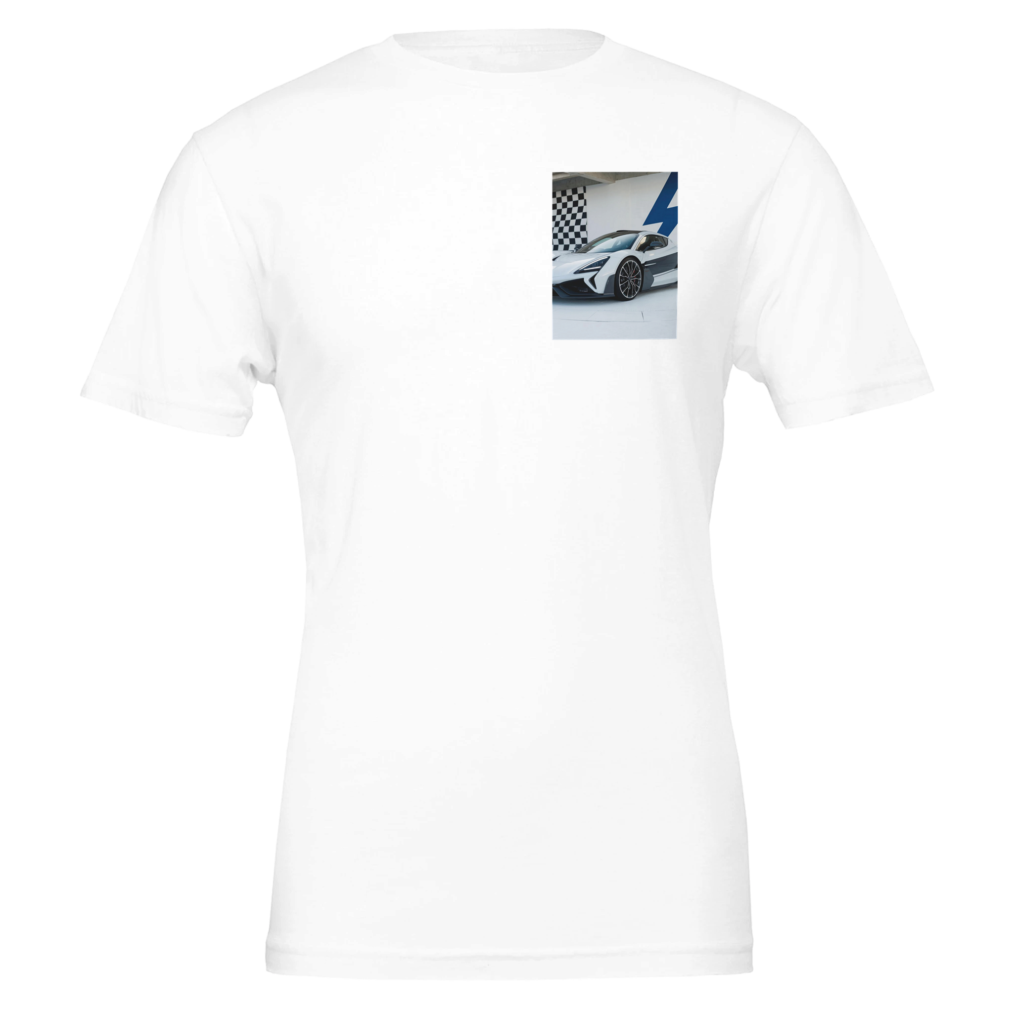 Rimac Nevera Electric Hypercar Spec T-Shirt — detail view | Wild Thread Co