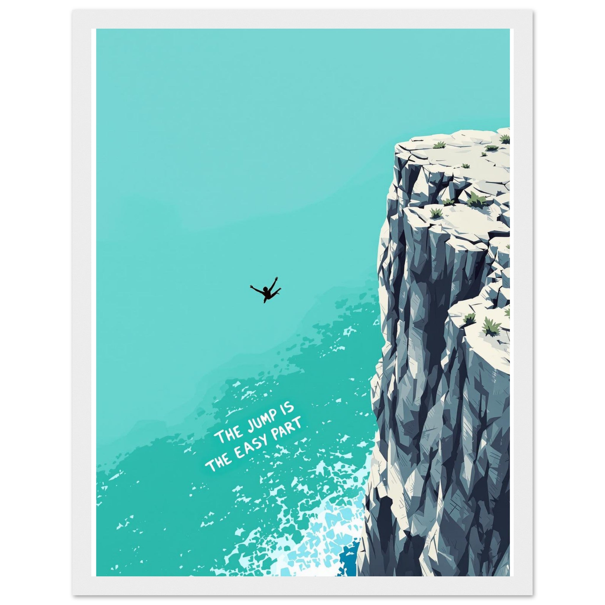 Coasteering Cliff Jump Framed Print — Framed Art Print | Wild Thread Co