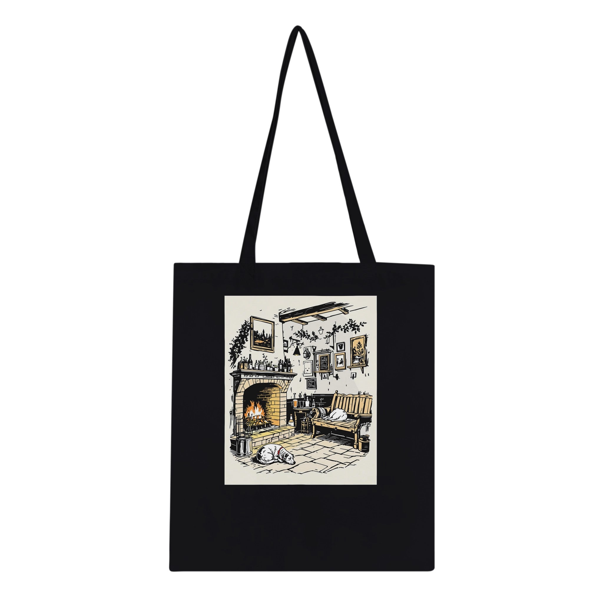 Country Pub Fireplace Sanctuary Tote Bag Cotton Shopper UK — Tote Bag | Wild Thread Co