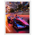 Formula E City Racing Framed Art Print — detail view | Wild Thread Co