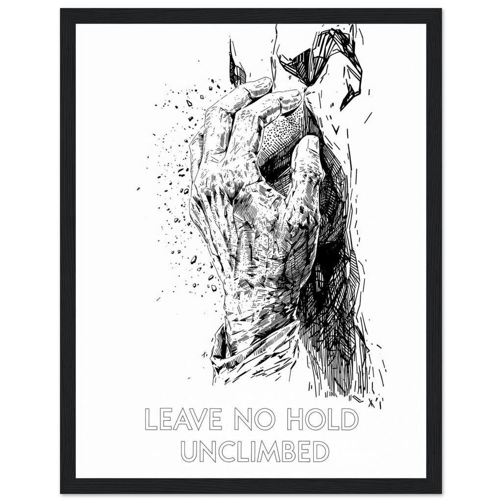 Gorpcore Climbing Obsession Framed Print Wall Art Ready to Hang UK Framed Art Print — detail view | Wild Thread Co