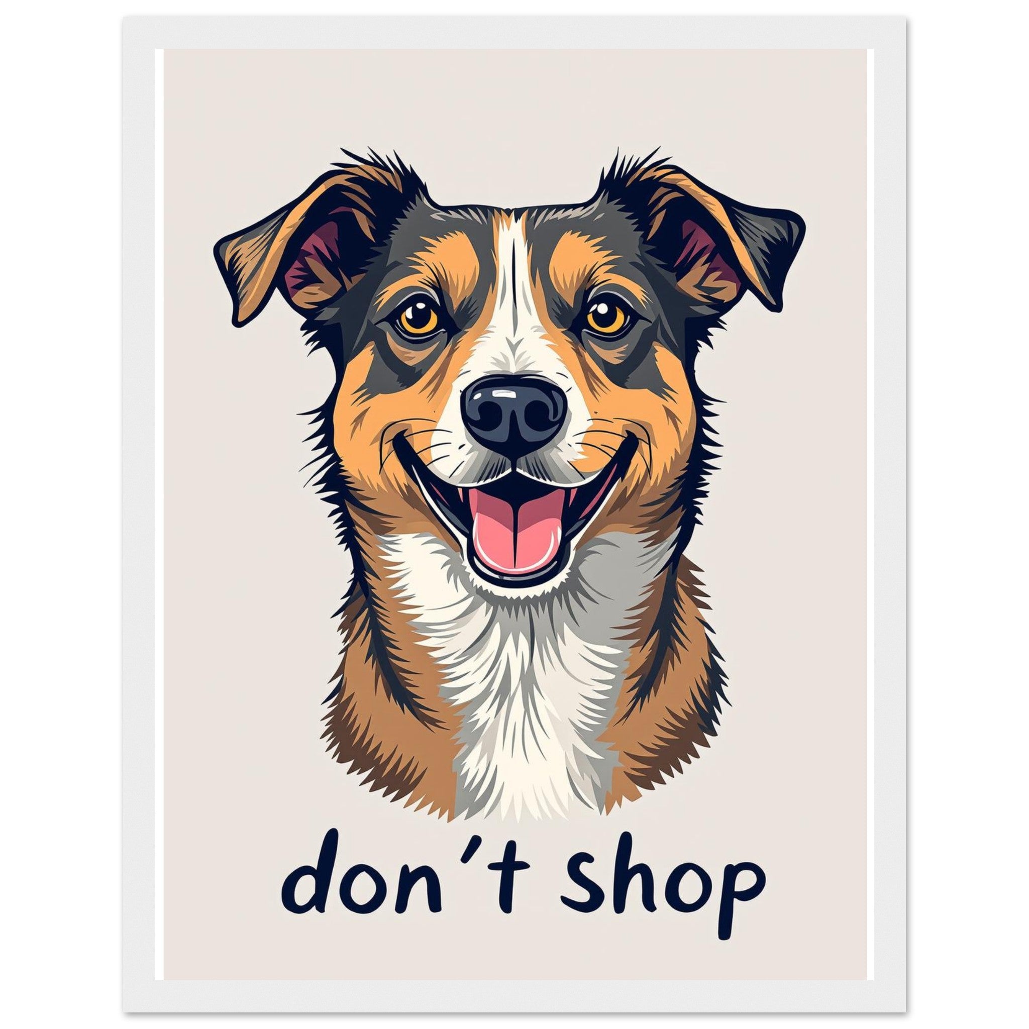 Rescue Dog Hero Art Framed Print Wall Art Ready to Hang UK Framed Art Print — detail view | Wild Thread Co