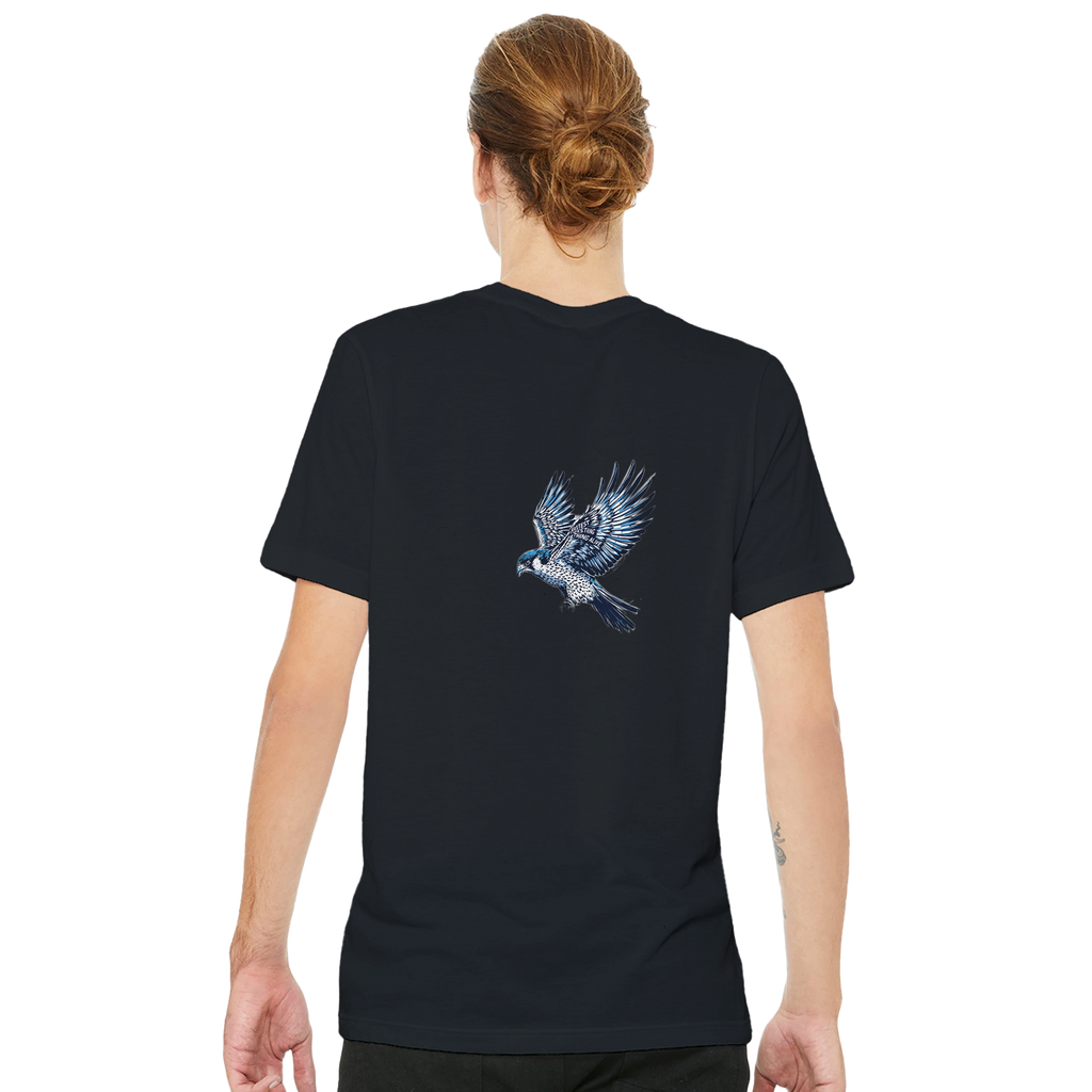 Peregrine Dive T-Shirt — detail view | Wild Thread Co