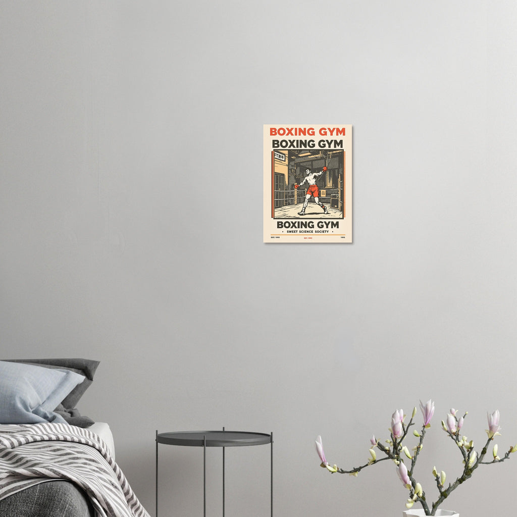 Boxing Gym Vintage Travel Poster Art Print — detail view | Wild Thread Co