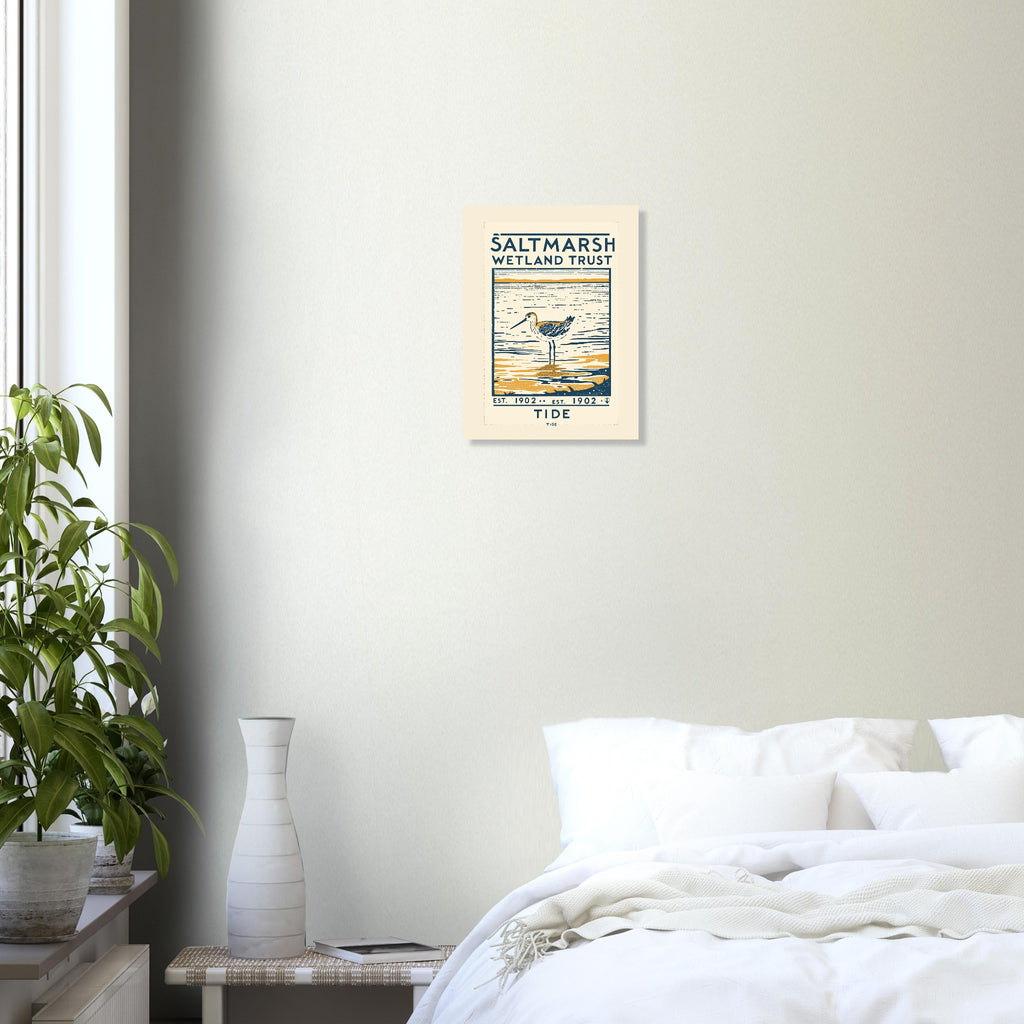 Saltmarsh Vintage Travel Poster Art Print — detail view | Wild Thread Co