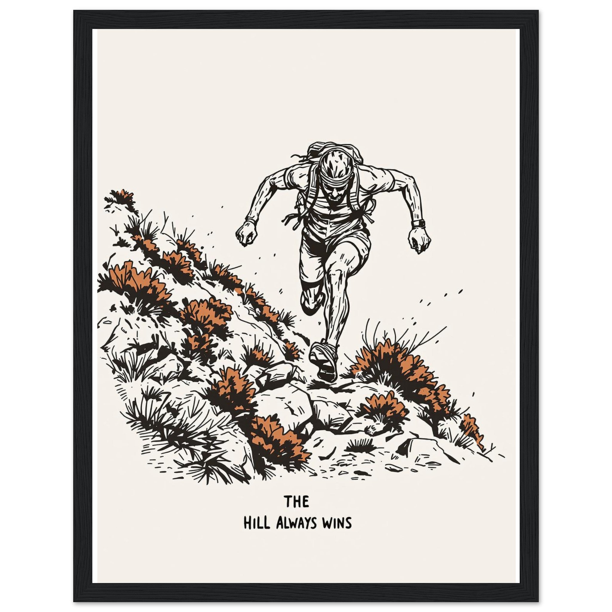 Trail Running Uphill Framed Print Wall Art Ready to Hang UK — Framed Art Print | Wild Thread Co UK