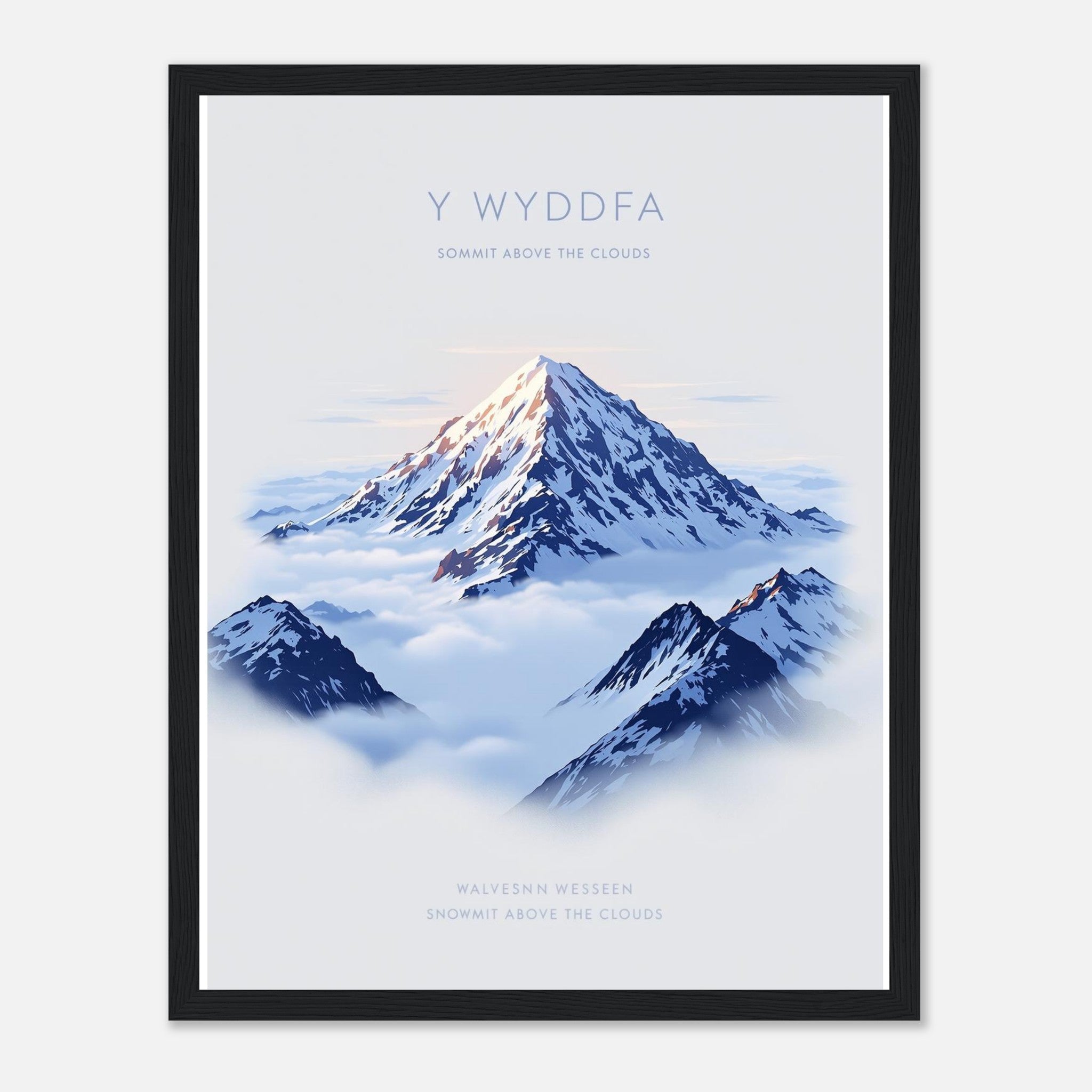 Snowdon Y Wyddfa Cloud Inversion Framed Art Print — detail view | Wild Thread Co