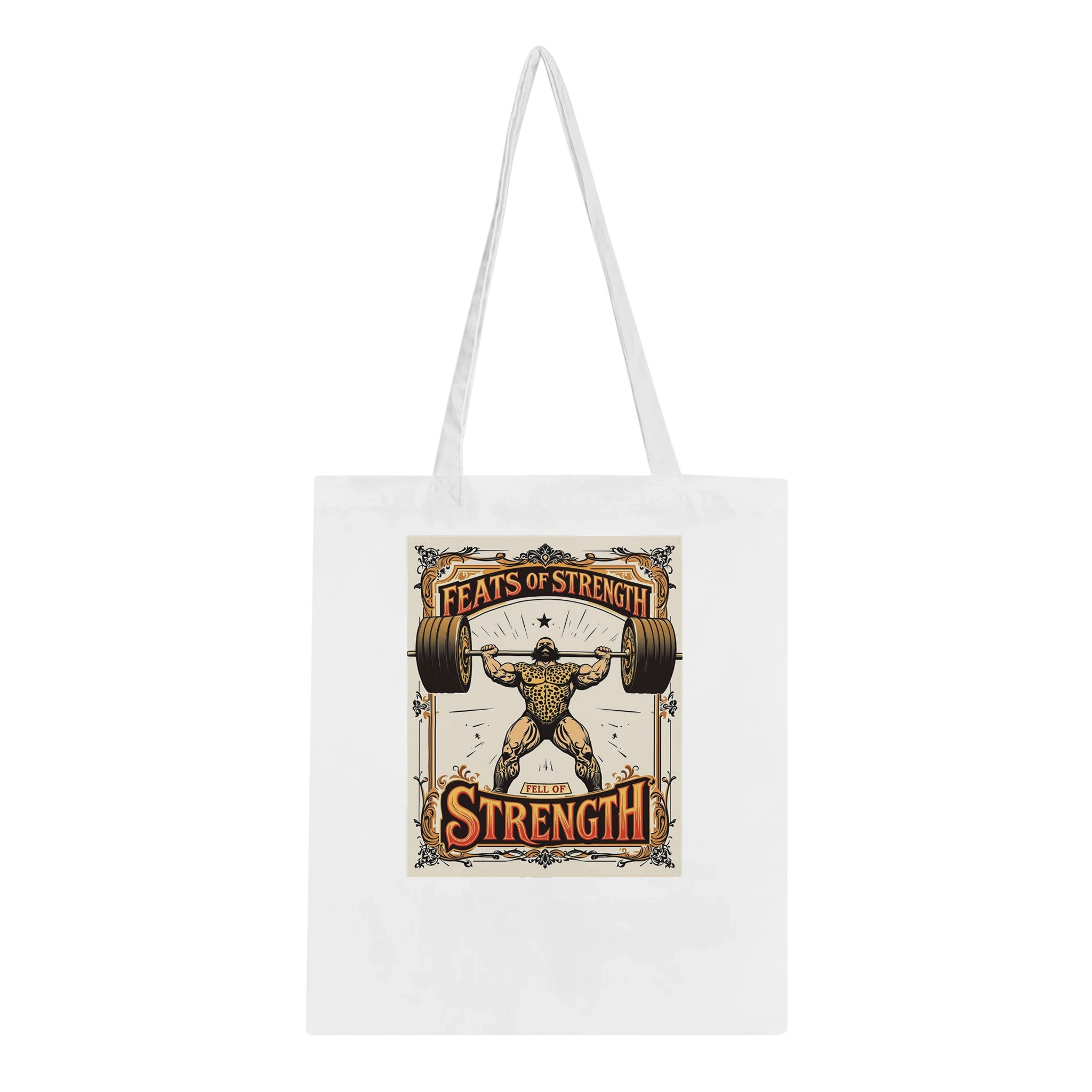 Retro Weightlifting Strongman Tote Bag Cotton Shopper UK — Tote Bag | Wild Thread Co UK