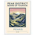 Peak District Vintage Travel Poster Framed Art Print — detail view | Wild Thread Co