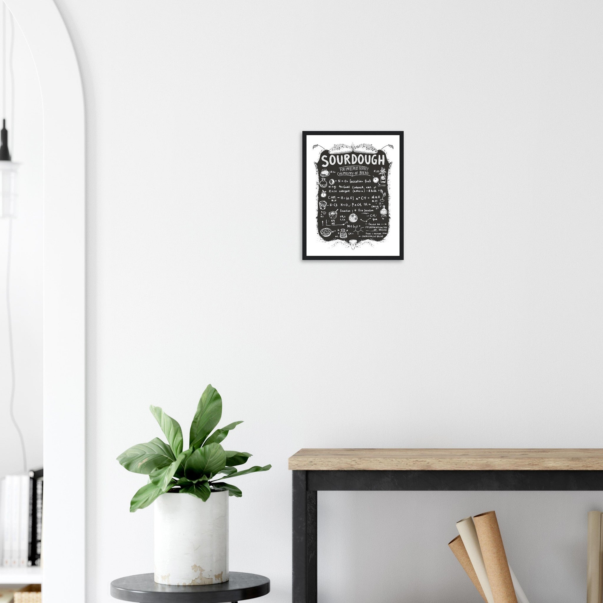Baker Chemistry Blackboard Framed Art Print — detail view | Wild Thread Co