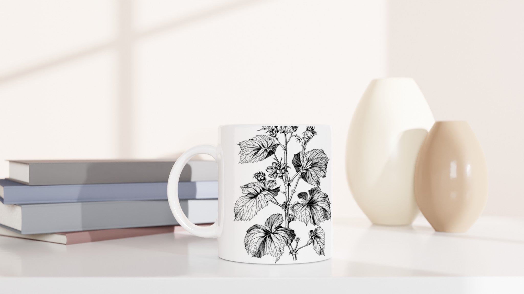 Dark Academia Gothic Botanical Nightshade Mug Coffee Tea Ceramic 11oz UK Gift Mug — detail view | Wild Thread Co