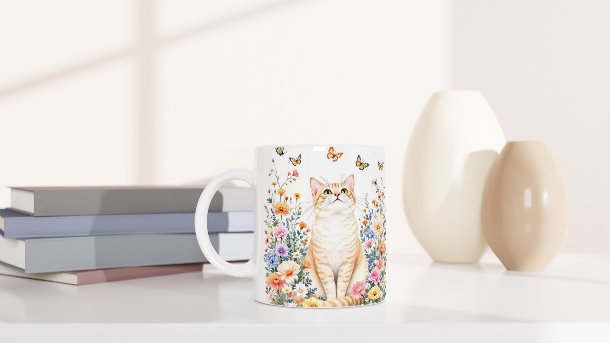 Cat In Flowers Mug Coffee Tea Ceramic 11oz — Mug | Wild Thread Co