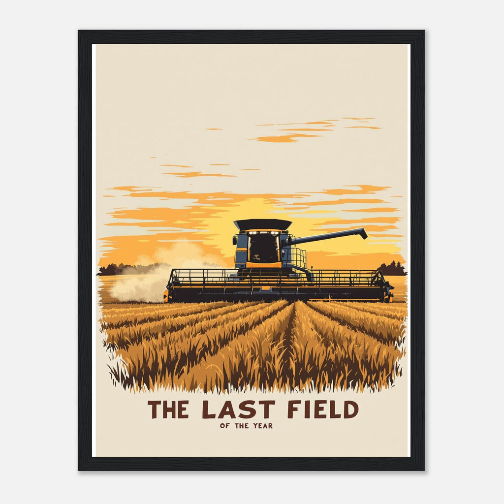 Combine Harvester Dusk Final Field Framed Print — Framed Art Print | Wild Thread Co