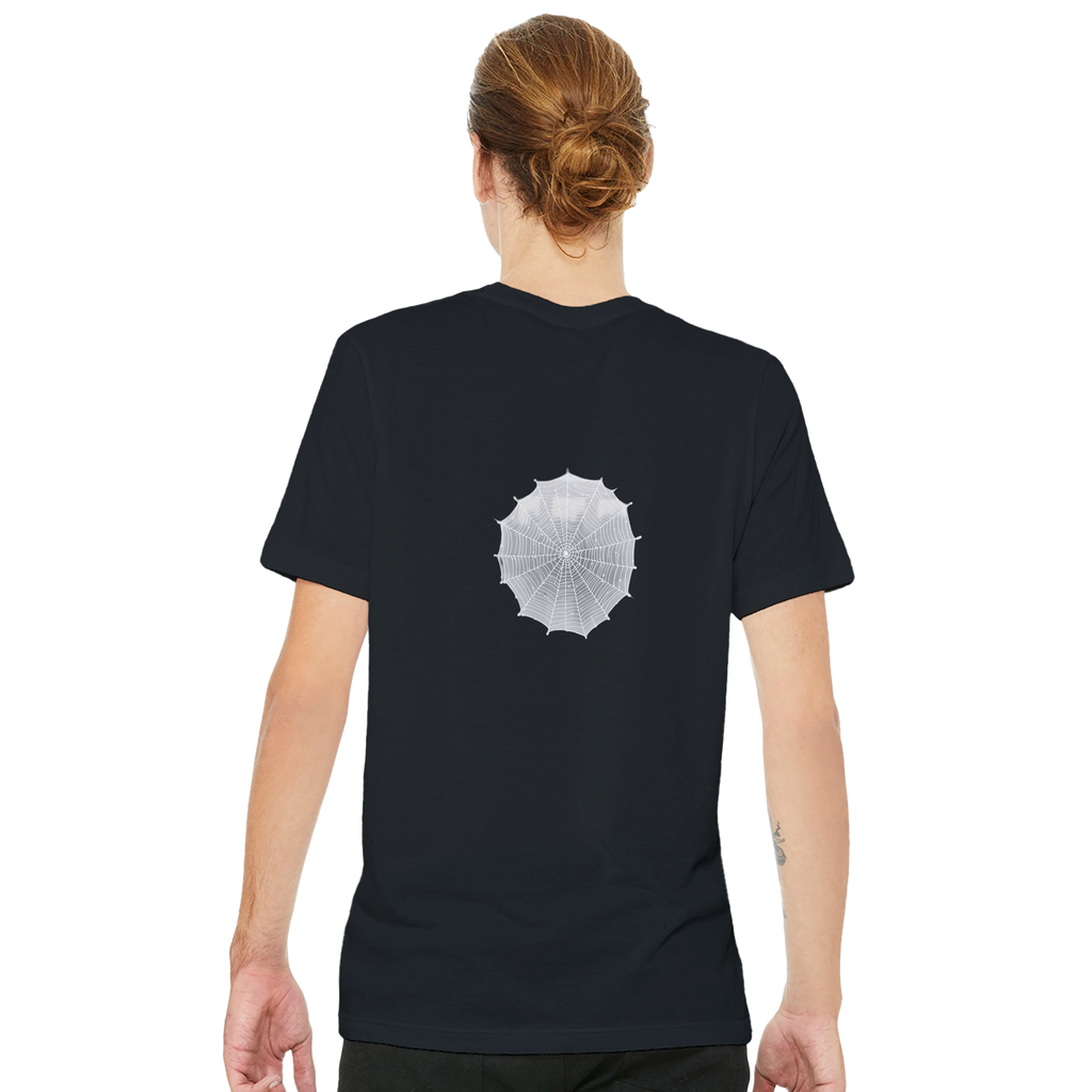 Spider Web Morning Dew Architecture T-Shirt — detail view | Wild Thread Co