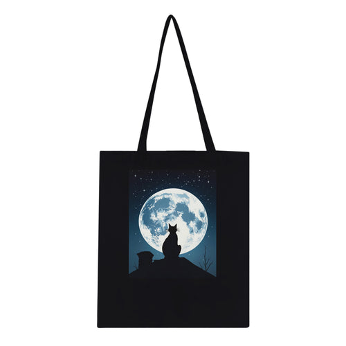 Black Cat Moonlight Tote Bag Cotton Shopper UK — Tote Bag | Wild Thread Co