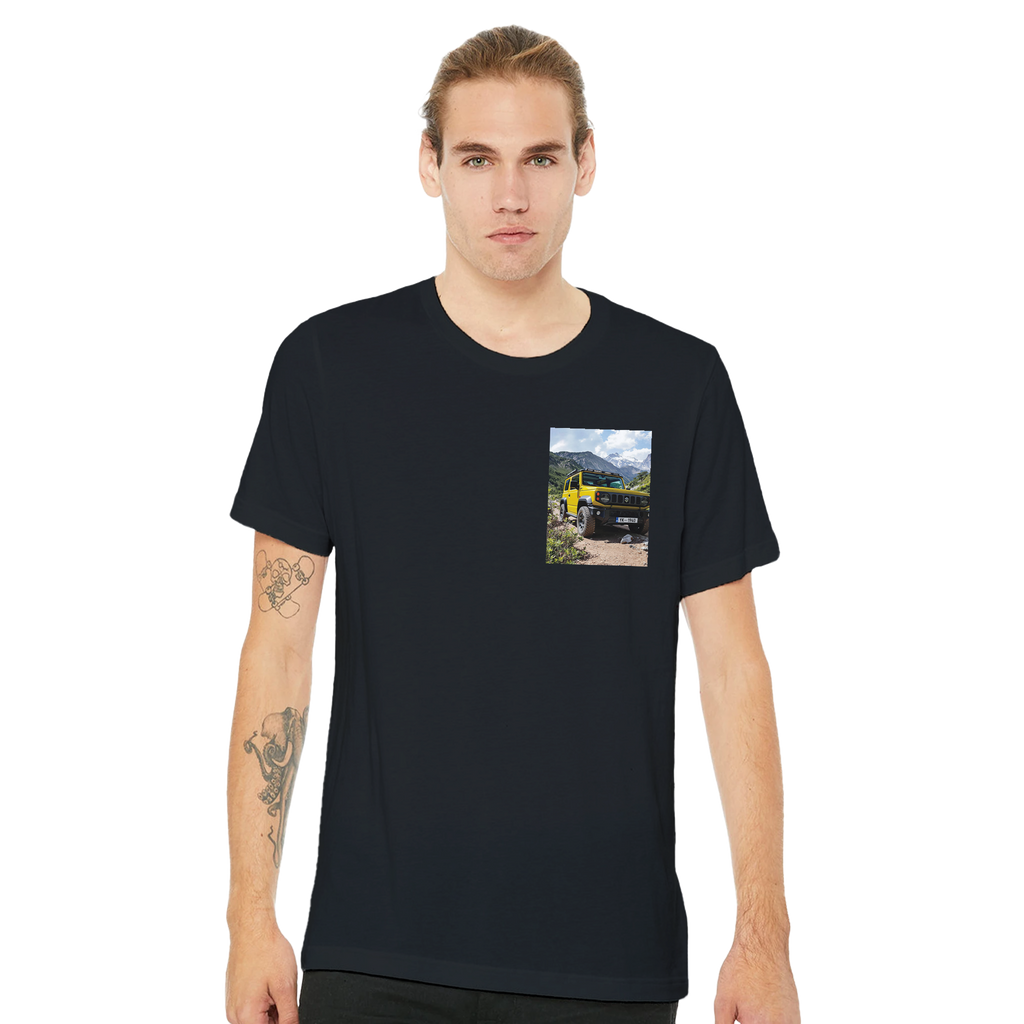 Suzuki Jimny Mountain T-Shirt — detail view | Wild Thread Co