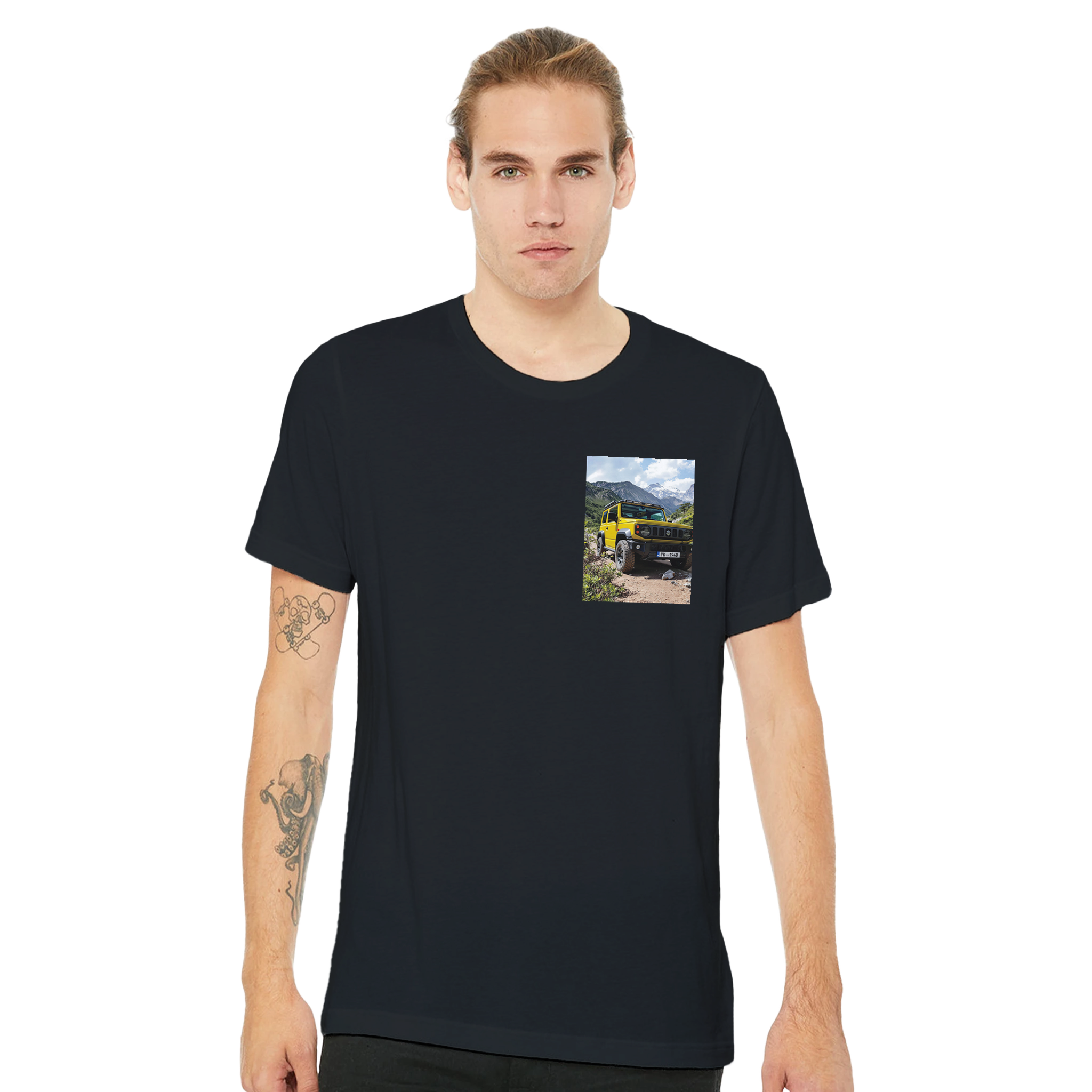 Suzuki Jimny Mountain T-Shirt — detail view | Wild Thread Co