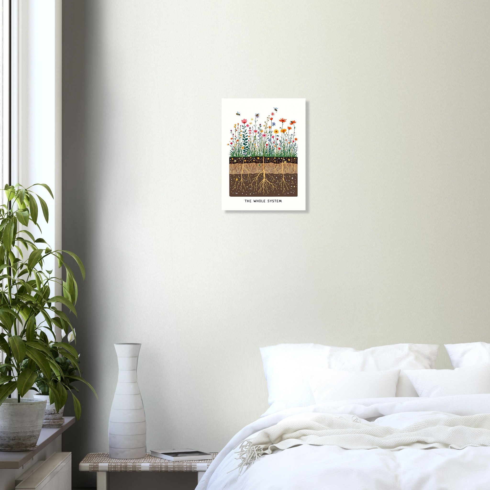 Wildflower Meadow Pollinator Cross-Section A1 Art Print Art Print — detail view | Wild Thread Co