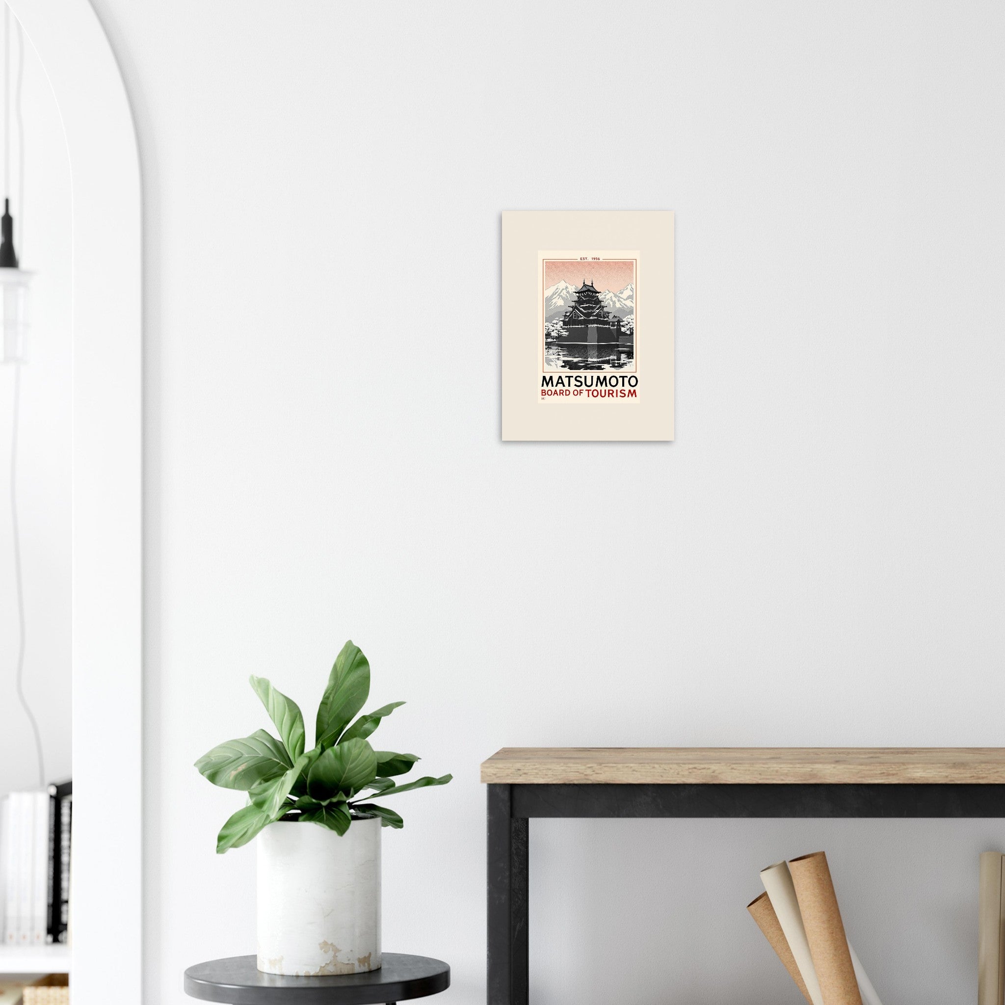 Matsumoto Vintage Travel Poster Art Print — detail view | Wild Thread Co