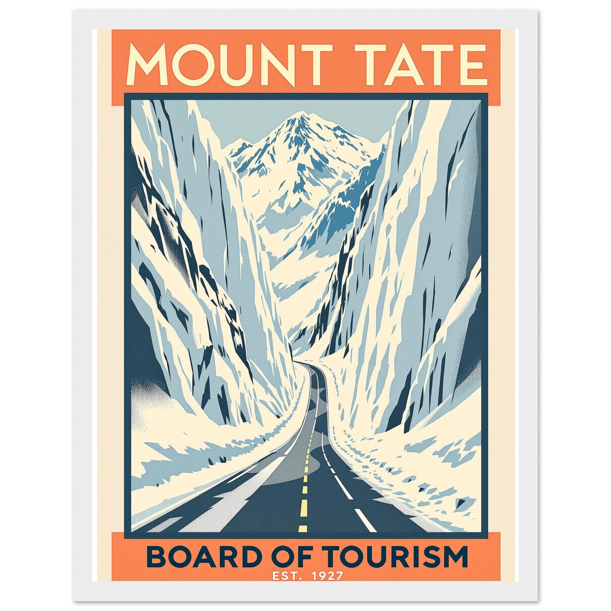 Mount Tate Vintage Travel Poster Framed Art Print — detail view | Wild Thread Co
