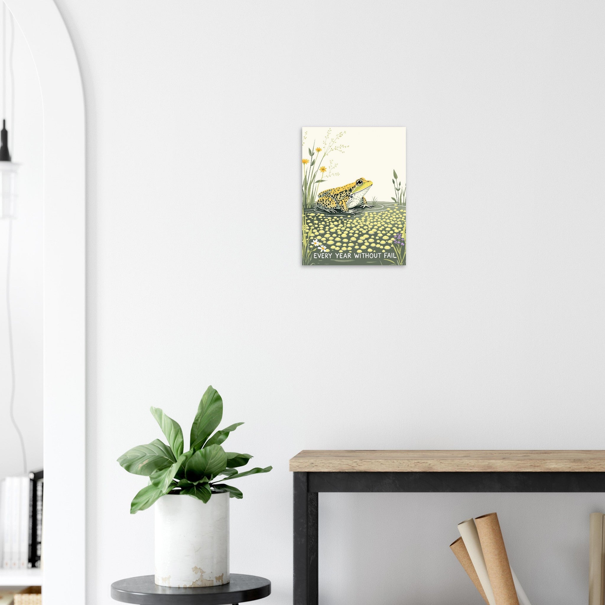 Spring Frog Pond Spawn Garden Wildlife Art A1 UK Art Print Art Print — detail view | Wild Thread Co