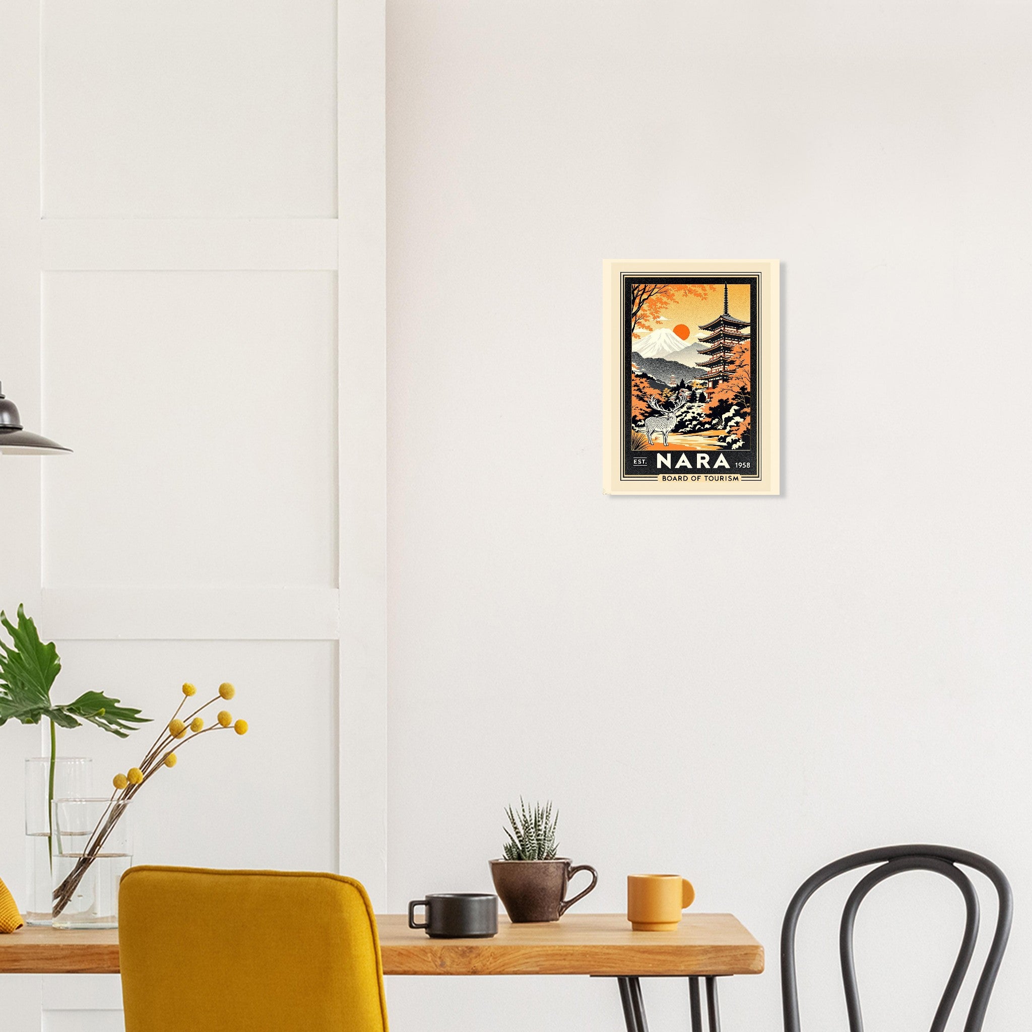 Nara Vintage Travel Poster Art Print — detail view | Wild Thread Co