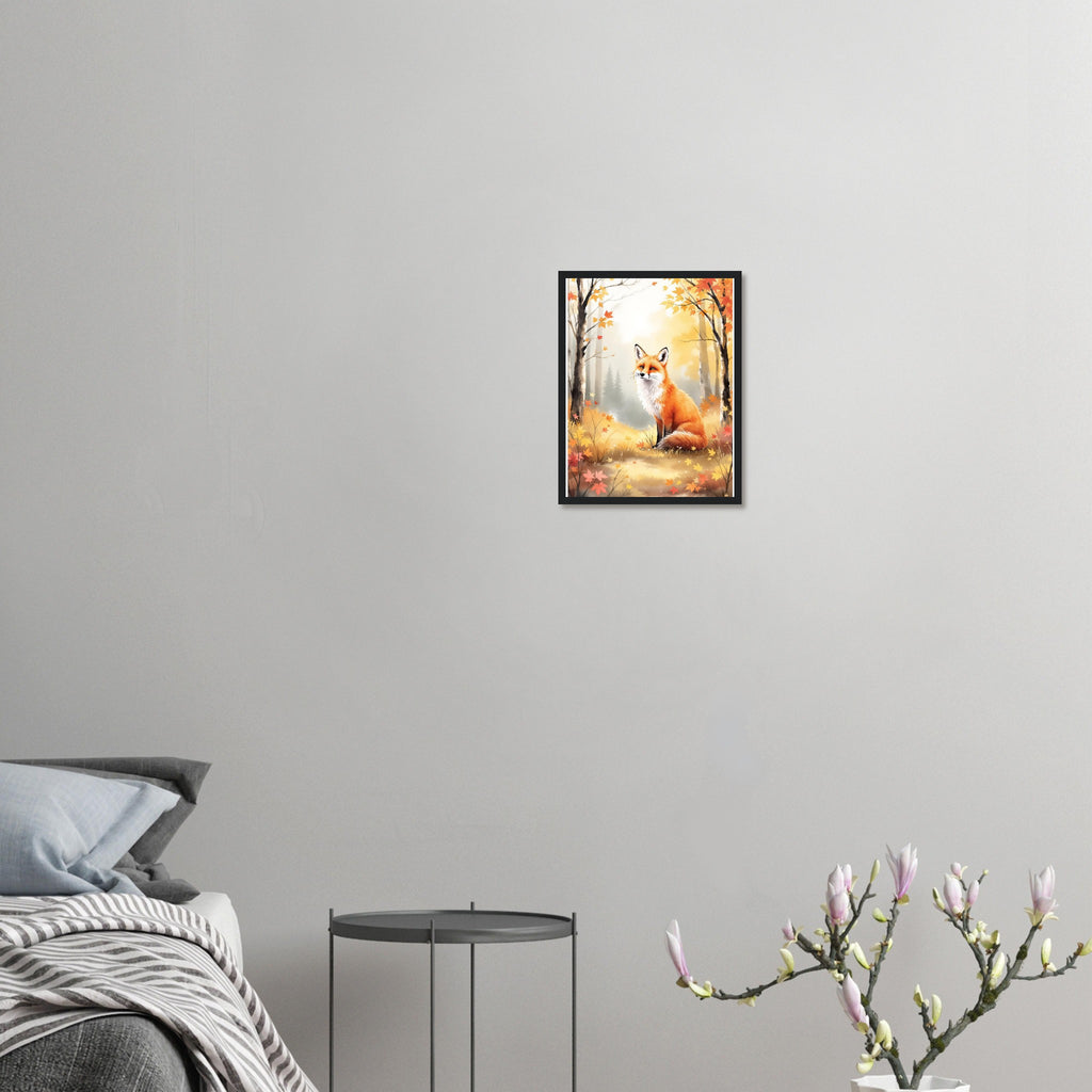 Fox Watercolour Framed Print Wall Art Ready to Hang UK Framed Art Print — detail view | Wild Thread Co