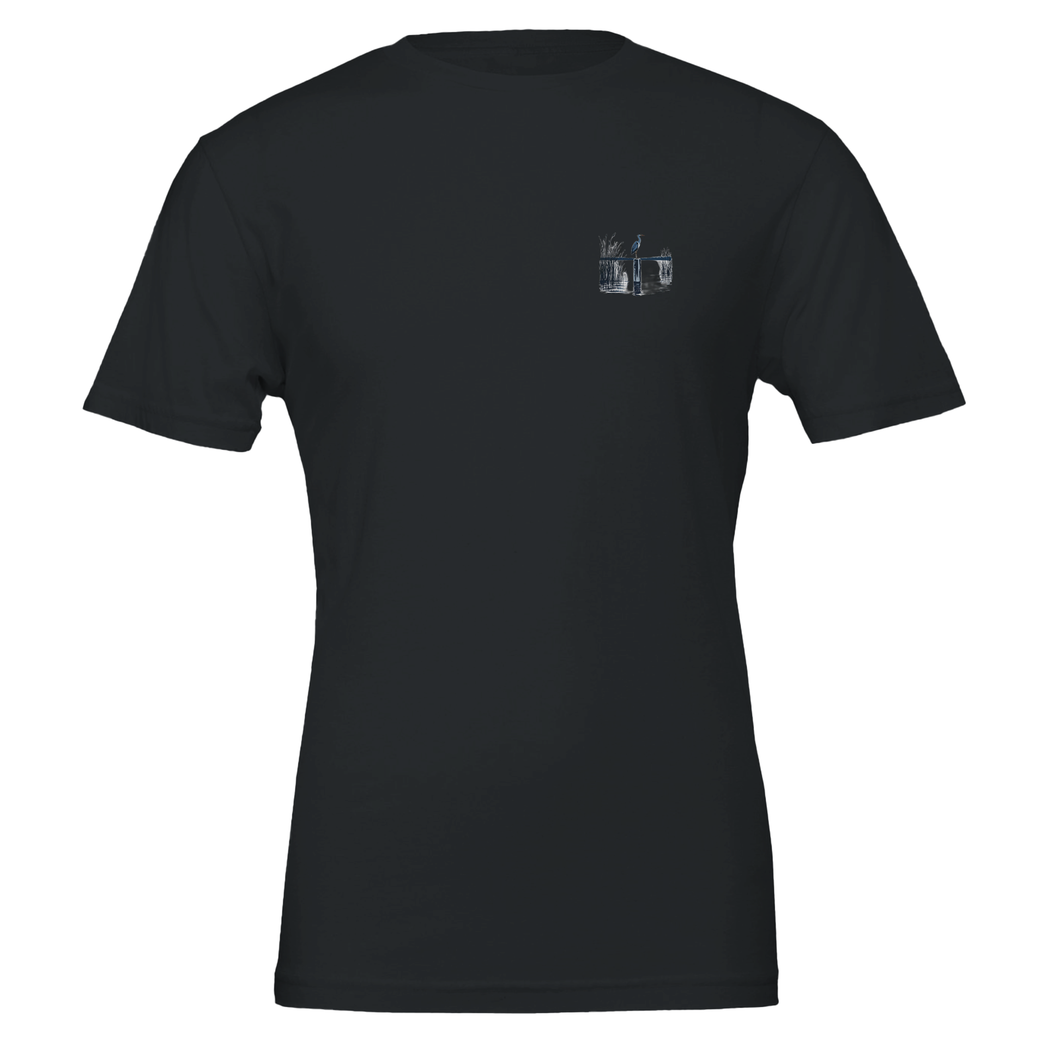 Night Heron Estuary Moonlight — T-Shirt | Wild Thread Co UK