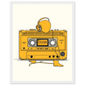 Walkman Introvert Cable Figure Framed Art Print — detail view | Wild Thread Co