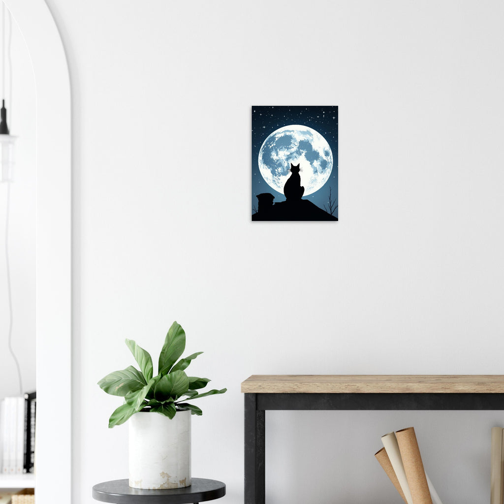 Black Cat Moonlight Art Print Art Print — detail view | Wild Thread Co