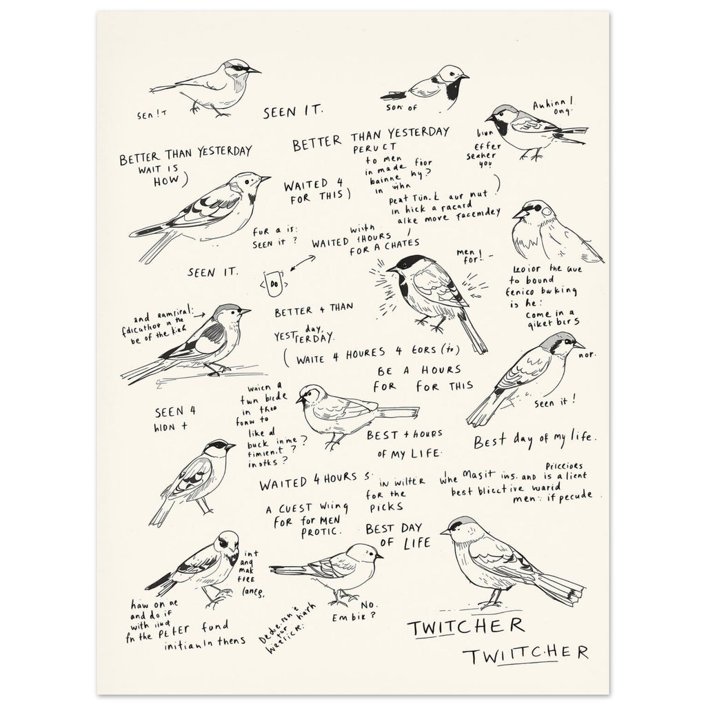 Birdwatching Twitcher Art Print Art Print — detail view | Wild Thread Co