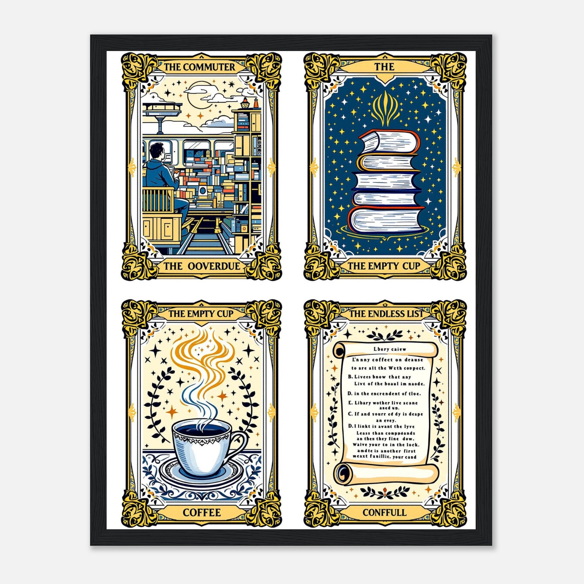 Dark Academia Tarot Cards Framed Print Wall Art Ready to Hang UK Framed Art Print — detail view | Wild Thread Co