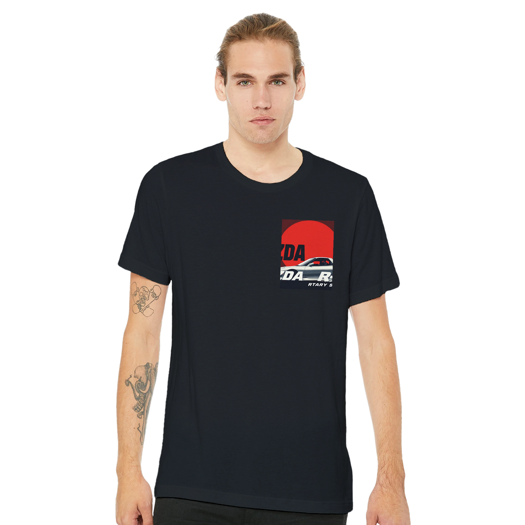 Mazda Rx7 Rising Sun T-Shirt Unisex Cotton Tee UK T-Shirt — detail view | Wild Thread Co
