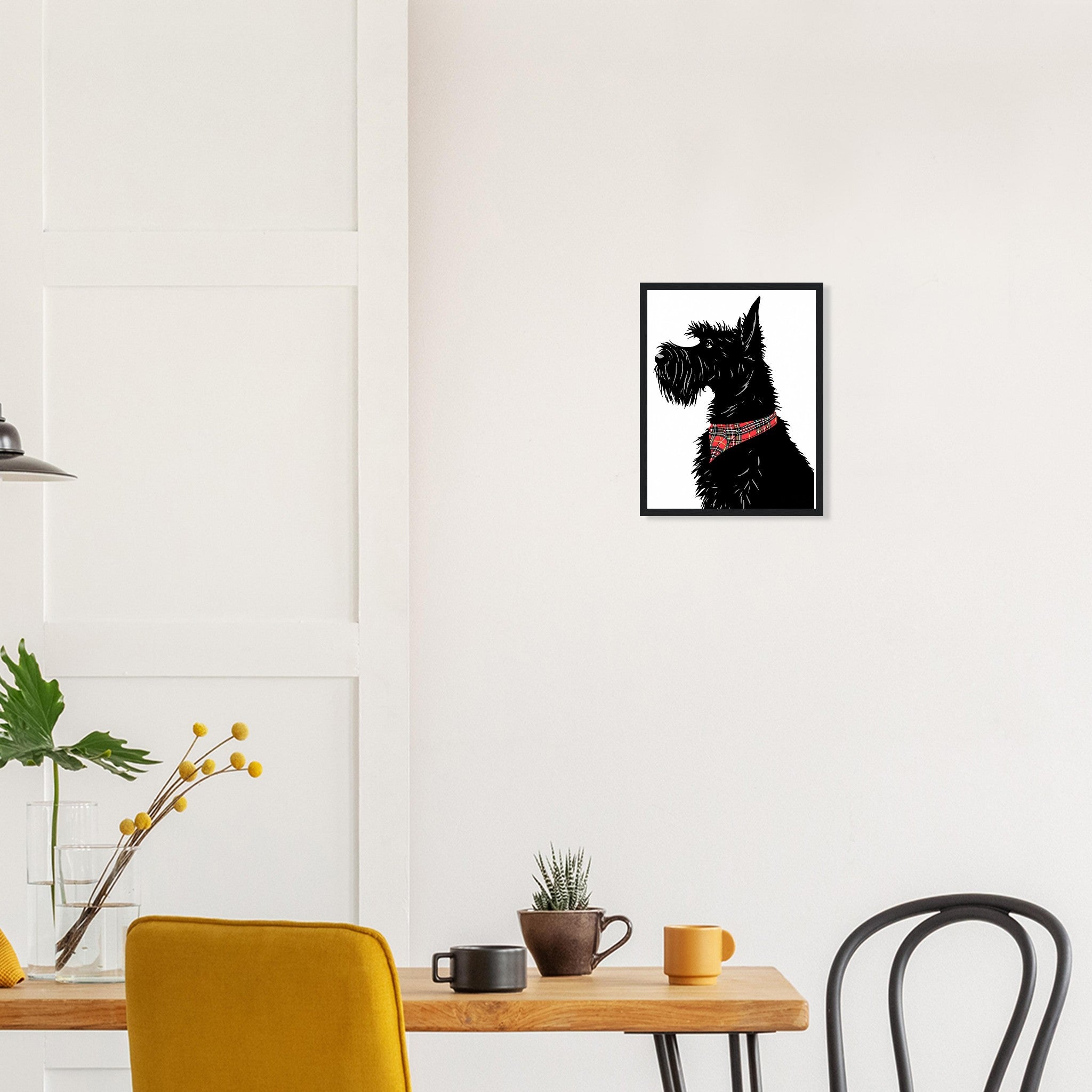 Scottish Terrier Framed Art Print — detail view | Wild Thread Co