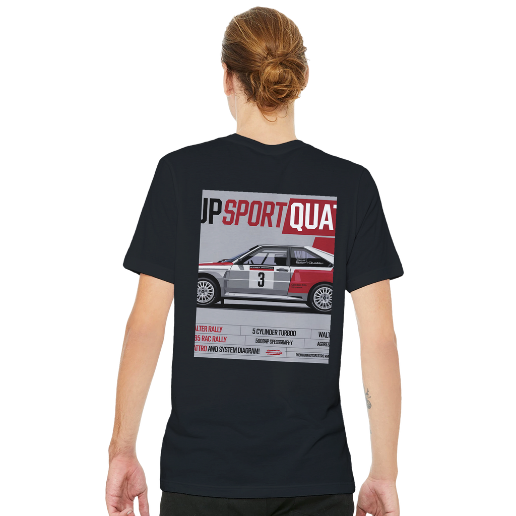 Audi Quattro S1 Group B Spec T-Shirt — detail view | Wild Thread Co
