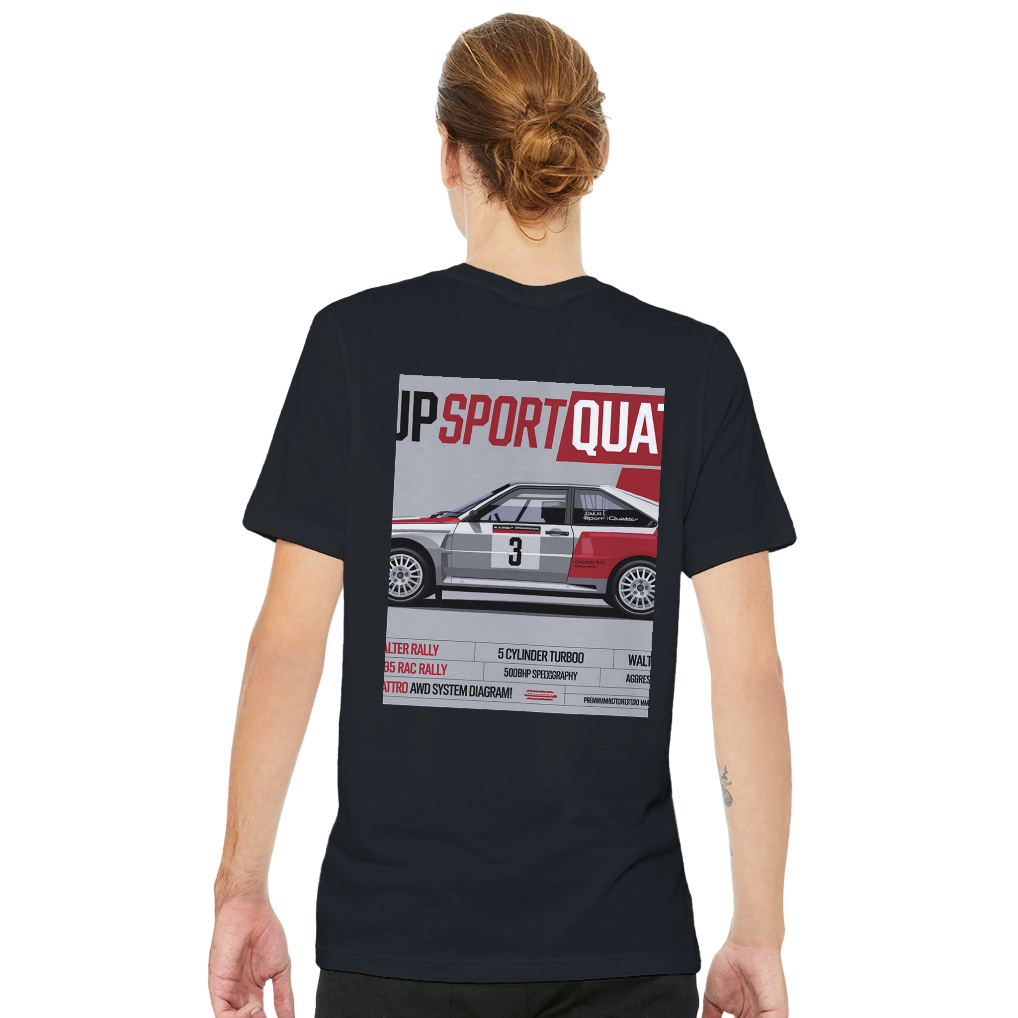 Audi Quattro S1 Group B Spec T-Shirt — detail view | Wild Thread Co