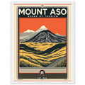 Mount Aso Vintage Travel Poster Framed Art Print — detail view | Wild Thread Co