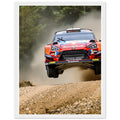 Rally Car Finland Jump Framed Art Print — detail view | Wild Thread Co