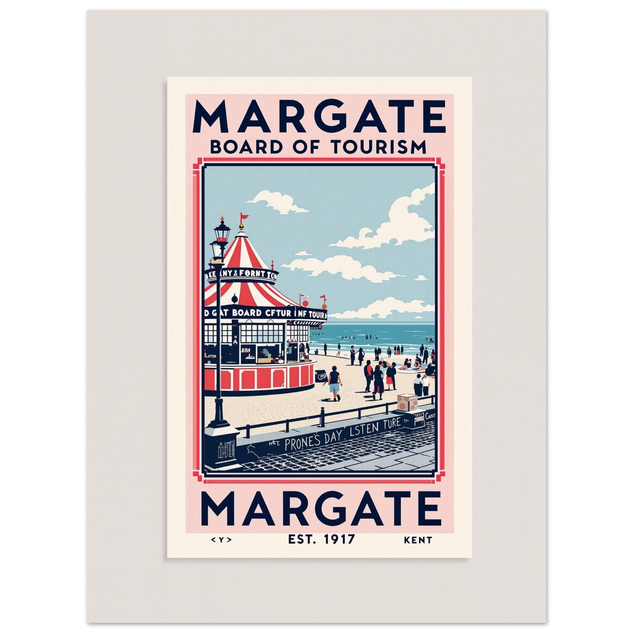 Margate Vintage Travel Poster Art Print — detail view | Wild Thread Co