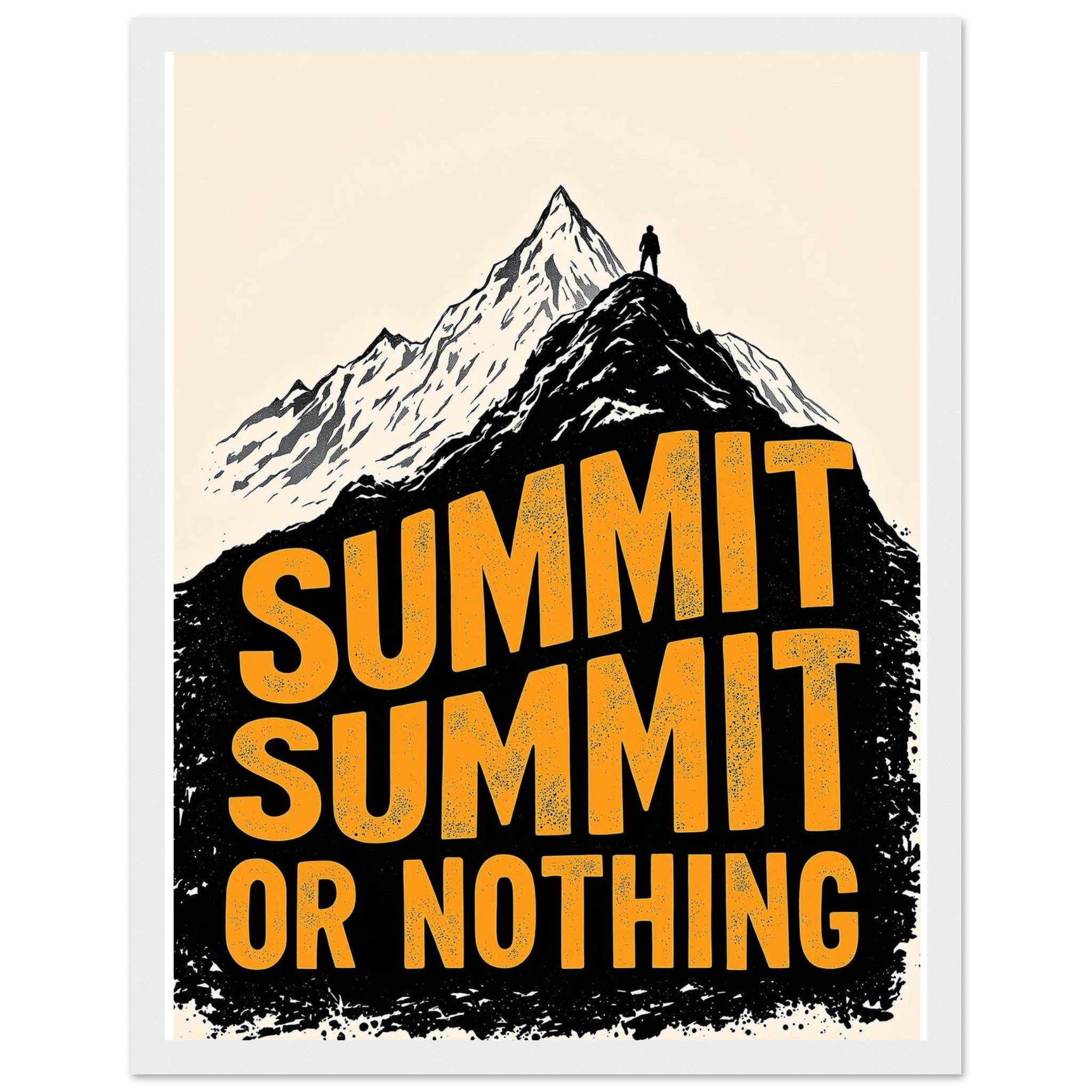 Gorpcore Mountain Summit Framed Print Wall Art Ready to Hang UK Framed Art Print — detail view | Wild Thread Co
