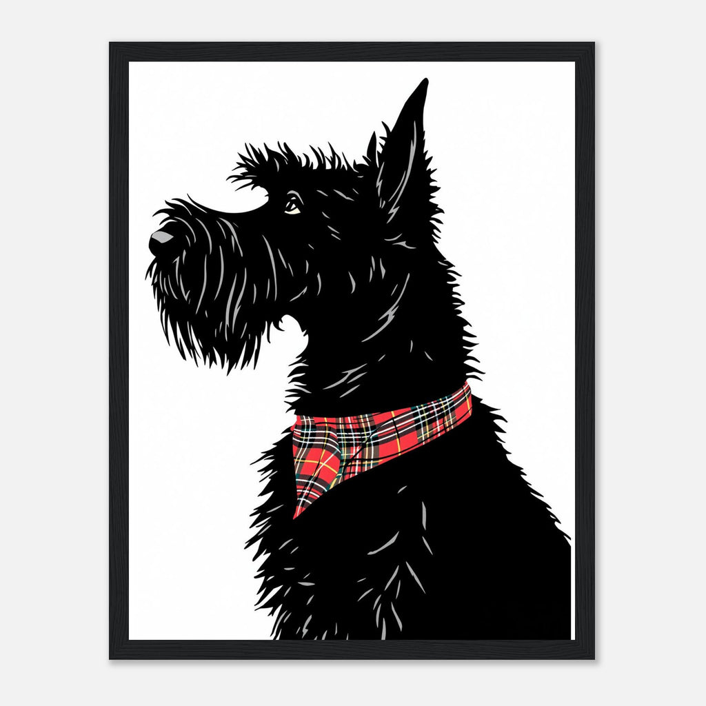 Scottish Terrier Framed Art Print — detail view | Wild Thread Co
