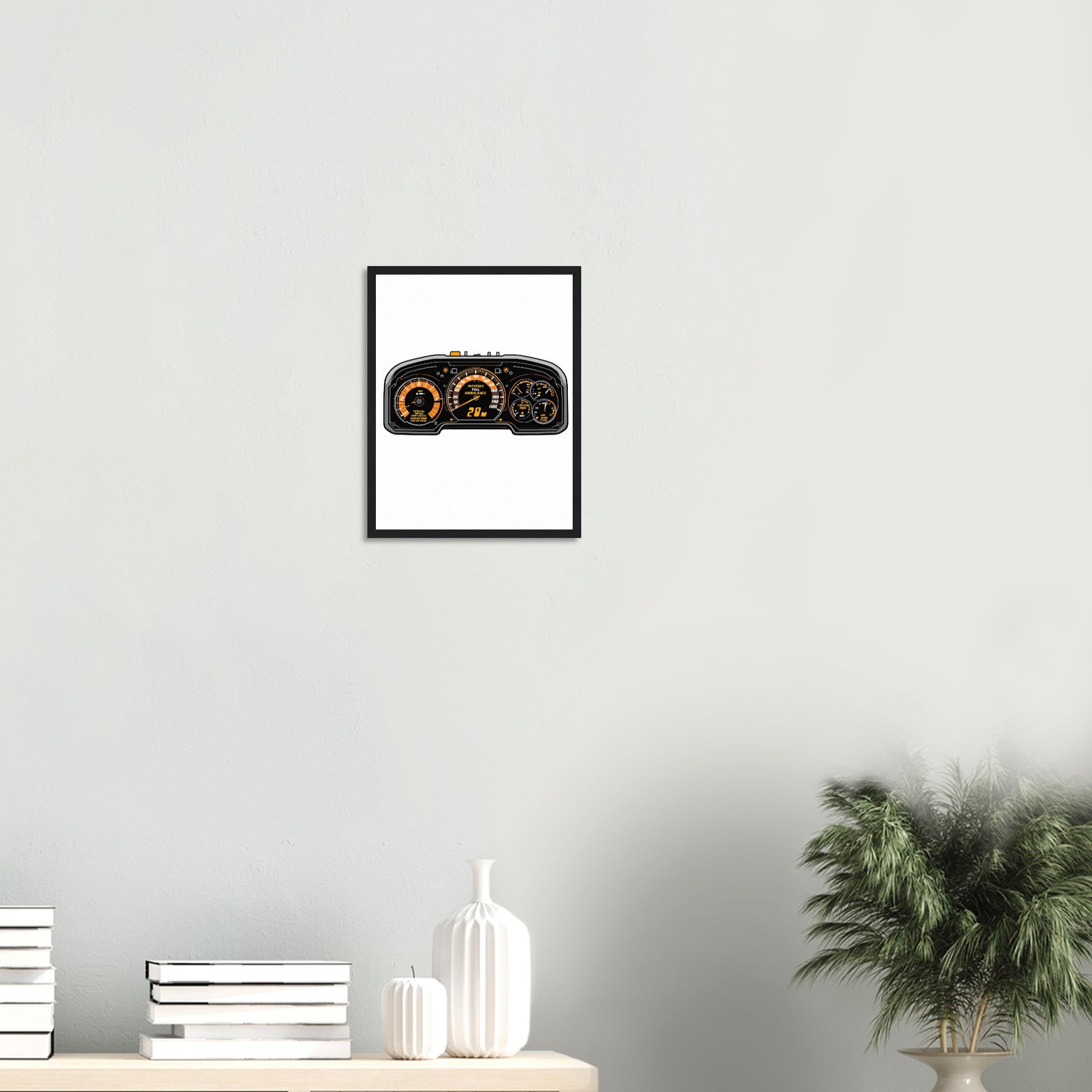 Paramedic Instrument Panel Spoof Framed Art Print — detail view | Wild Thread Co