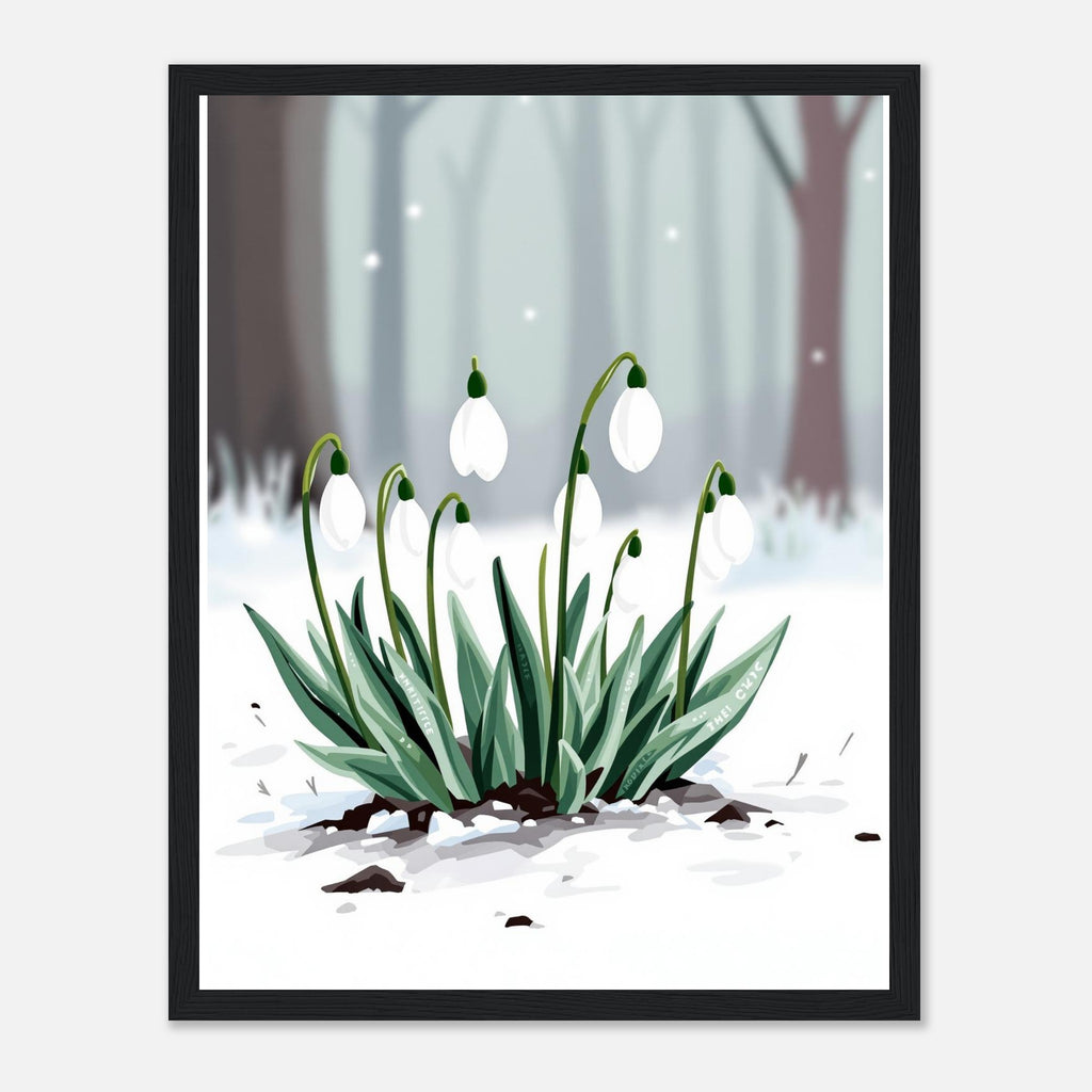 Snowdrop February First Flowers Framed Art Print — detail view | Wild Thread Co