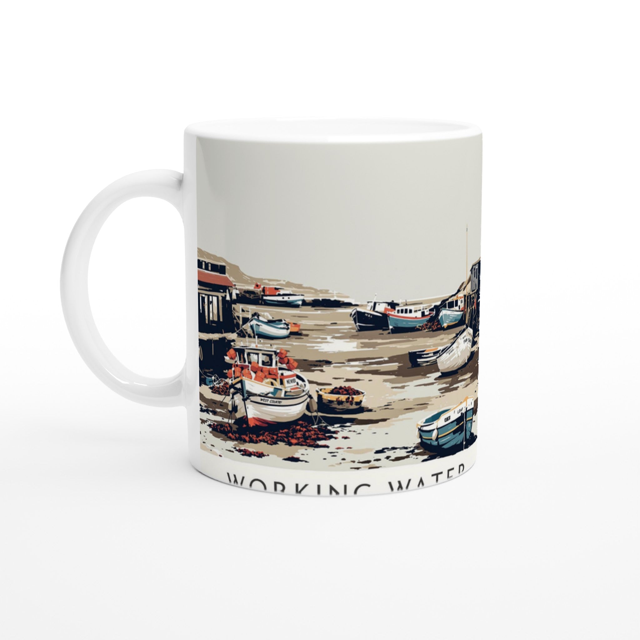 Fishing Harbour Low Tide Mug Coffee Tea Ceramic 11oz — Mug | Wild Thread Co